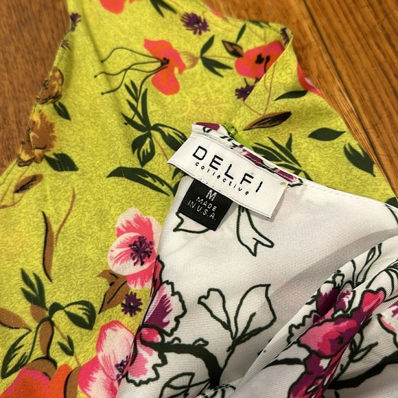 DELFI COLLECTIVE Anthropologie Frankie Floral-Printed Dress SILK cottagecore - Picture 2 of 5